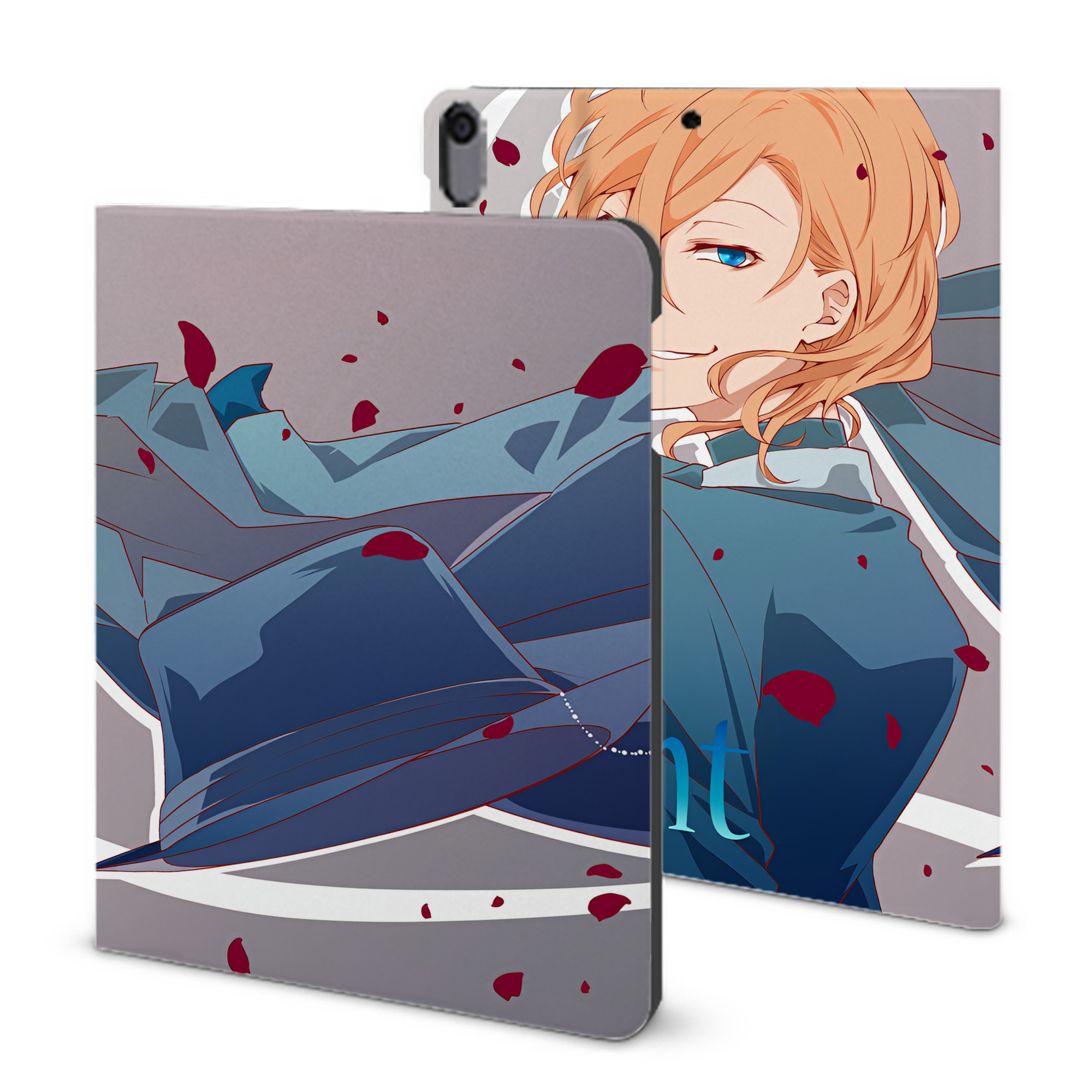（画像用） 文豪ストレイドッグス Bungo Stray Dogs IPad ケース ブック型 PUレザー TPU 耐衝撃 軽量 薄型 ペン収納なし 全面保護 IPad 各モデル対応